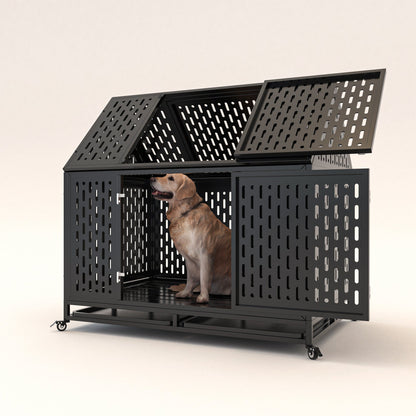45-inch Heavy Duty Dog Crate for Large Breeds - Durable Pet Kennel