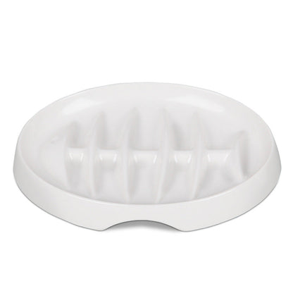 Cat Slow Feeder Bowl Slow Feed Cat Dish Fishbone Cat Slow Feeder Small Interactive Dog Feeder Dish Anti Gulping Pet Bowl For Cat And Dog Slow Eating To Against Bloat