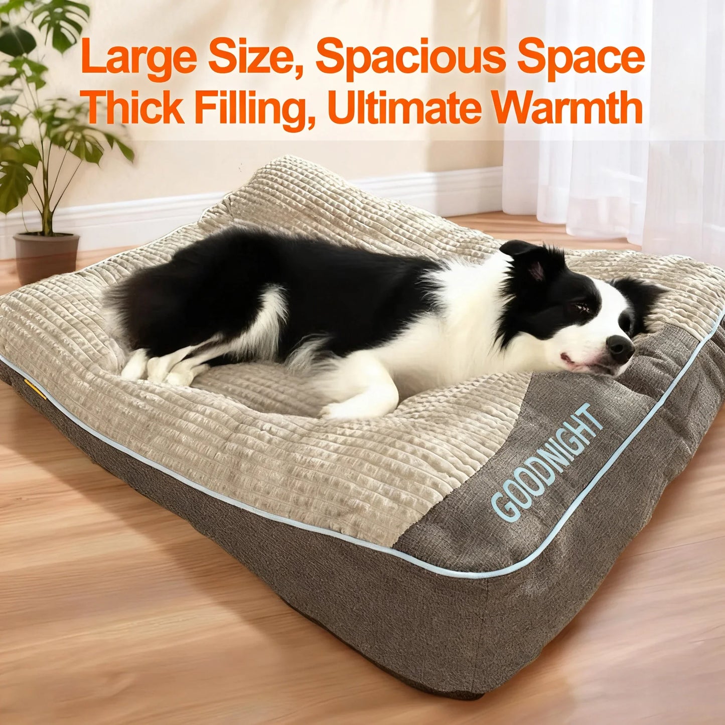 Orthopedic Extra Thick Dog Bed For Large Dogs Durable Kennel Cushion