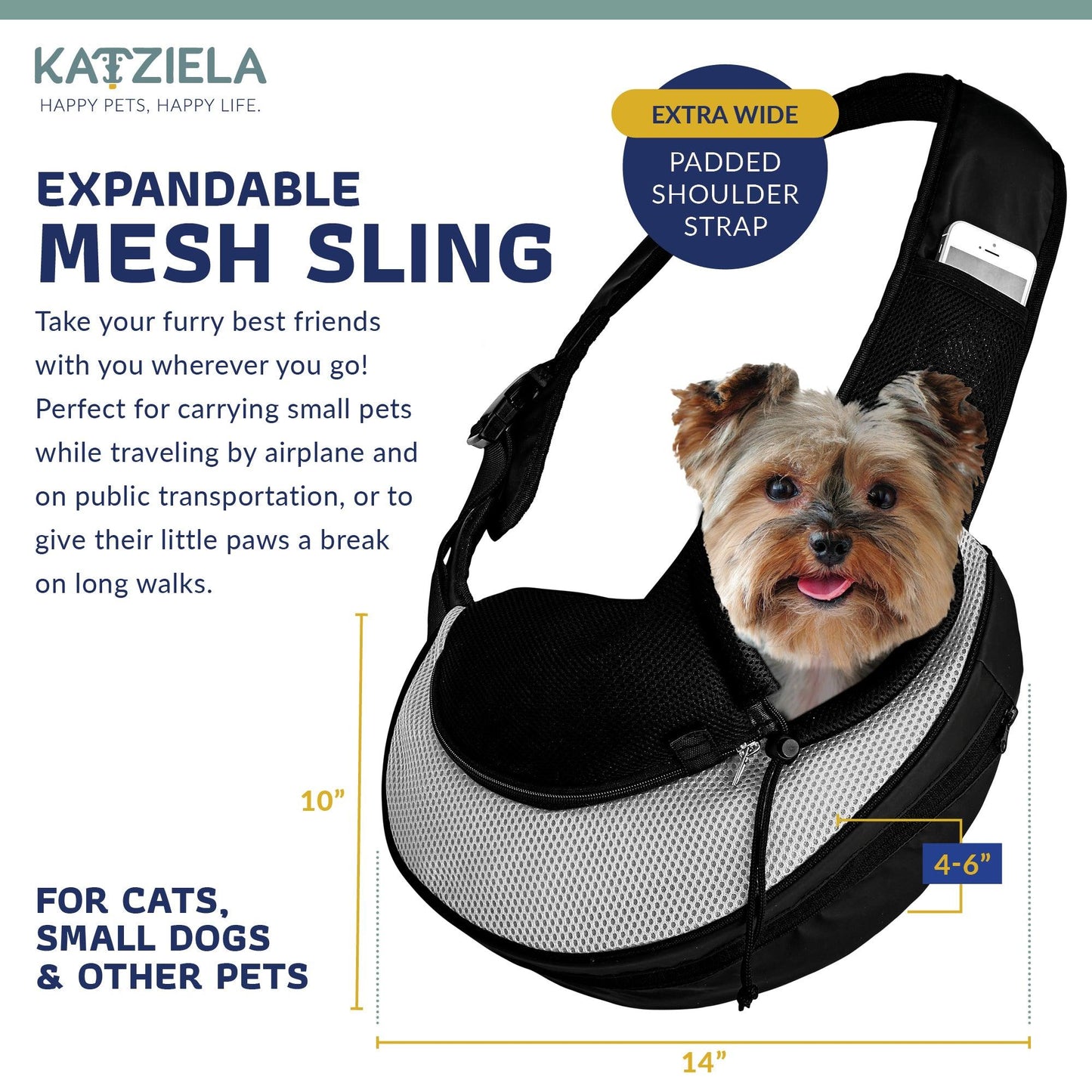 Expandable Sling Bag - Front Shoulder Pet Carrier