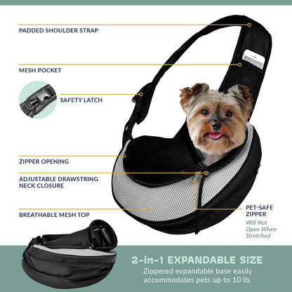 Expandable Sling Bag - Front Shoulder Pet Carrier