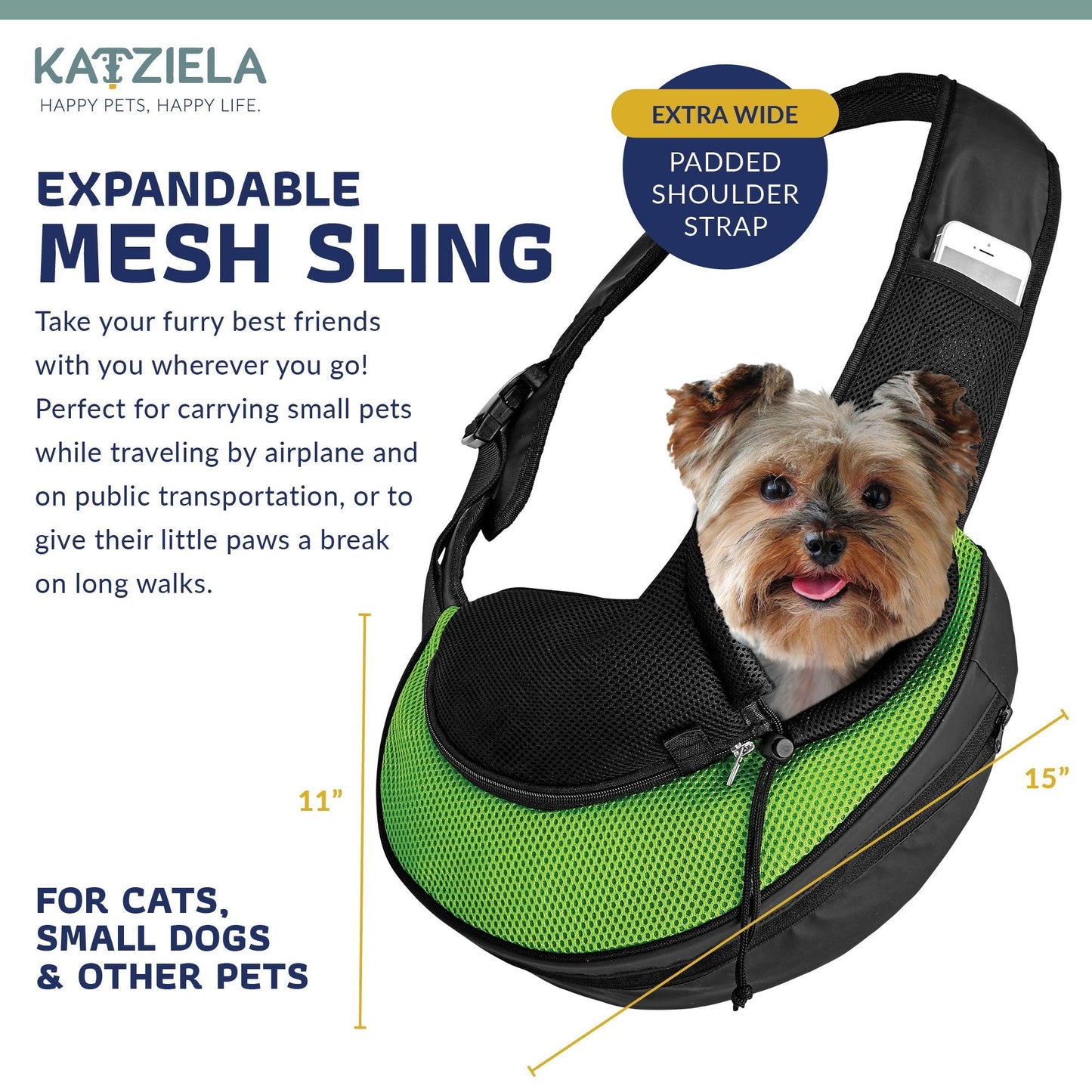 Expandable Sling Bag - Front Shoulder Pet Carrier