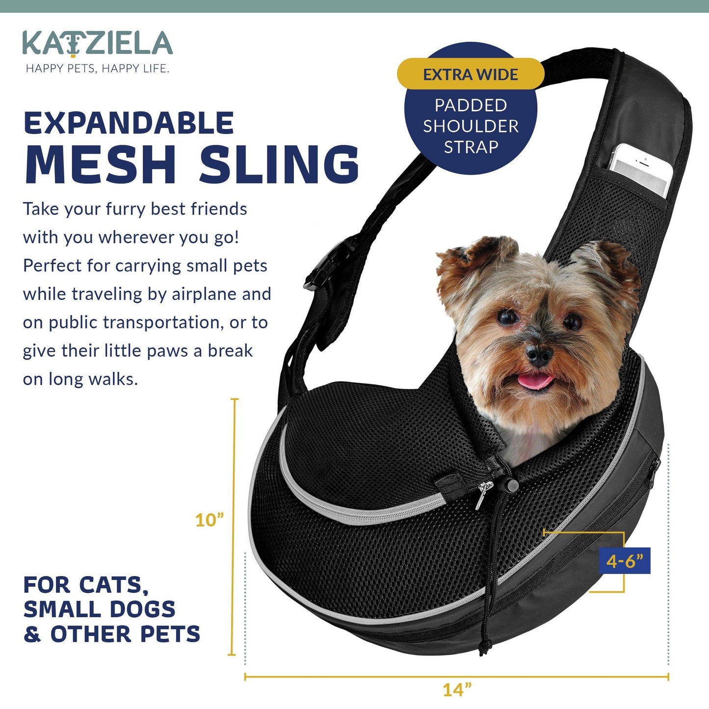Expandable Sling Bag - Front Shoulder Pet Carrier