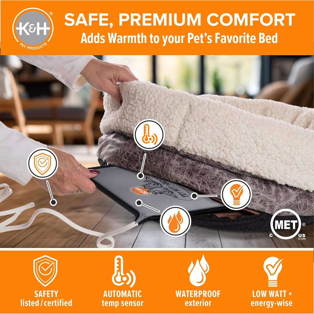 Indoor Heated Pad for Cats & Dogs, Thermostatically Controlled, Energy-Efficient, Safe for Arthritis & Comfort