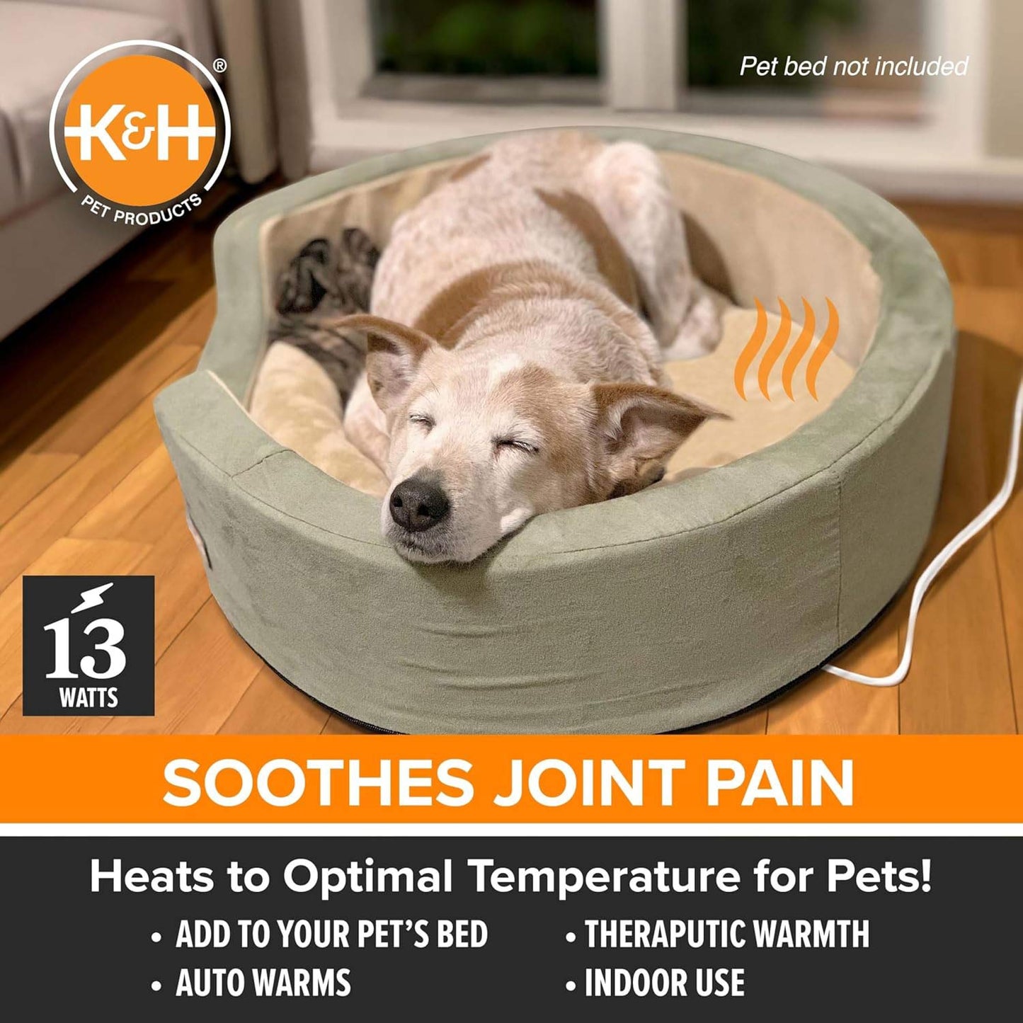 Indoor Heated Pad for Cats & Dogs, Thermostatically Controlled, Energy-Efficient, Safe for Arthritis & Comfort