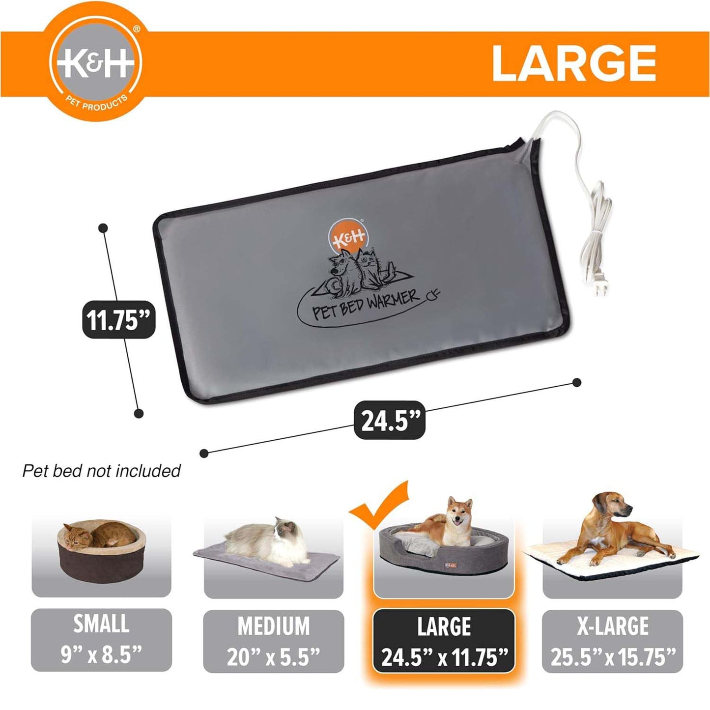 Indoor Heated Pad for Cats & Dogs, Thermostatically Controlled, Energy-Efficient, Safe for Arthritis & Comfort