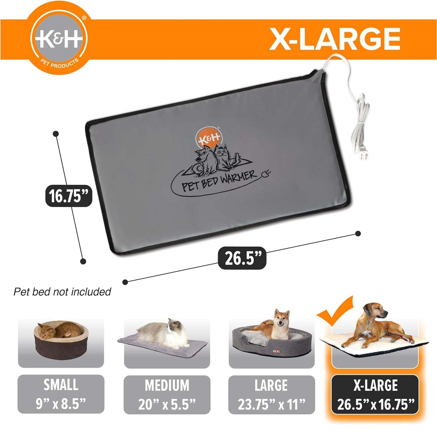 Indoor Heated Pad for Cats & Dogs, Thermostatically Controlled, Energy-Efficient, Safe for Arthritis & Comfort